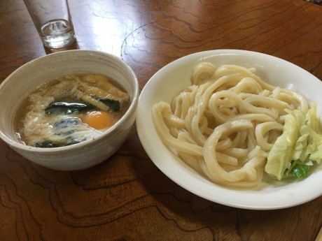 吉田うどん_渡辺うどん_月見ホットつけうどん